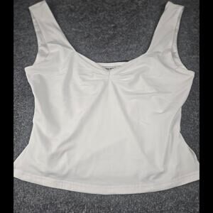 Princess Polly White Ruched Bust Tank Top Size 8